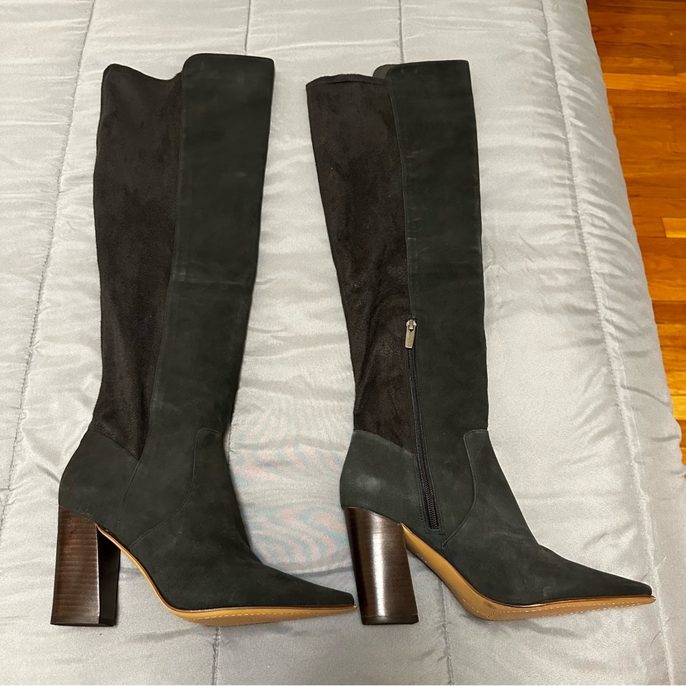 Vince Camuto thigh-high heeled black boots size 8.5
